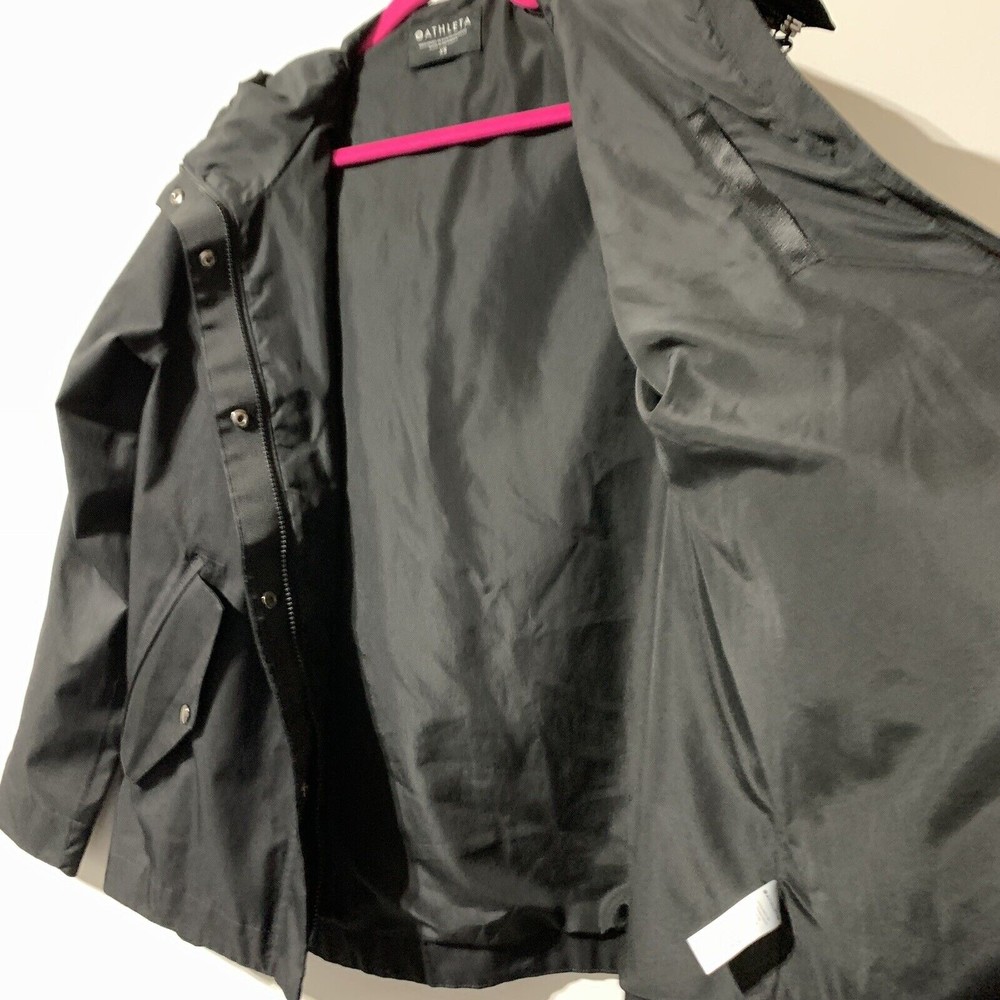 Athleta Sutro Jacket Black Size XS #657492 Hooded Zip Pockets Coated - Picture 11 of 14